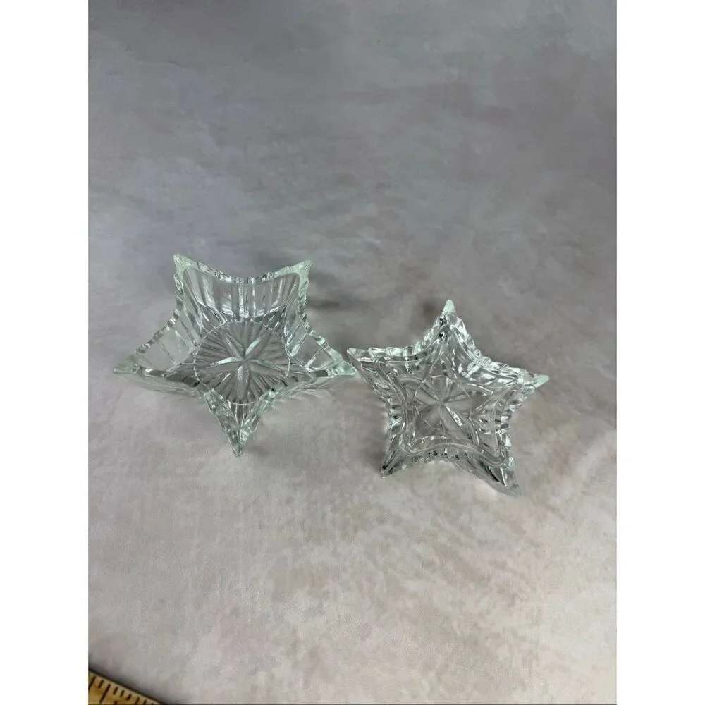 Vintage Clear Celestial Star Lidded Trinket Dish 90s